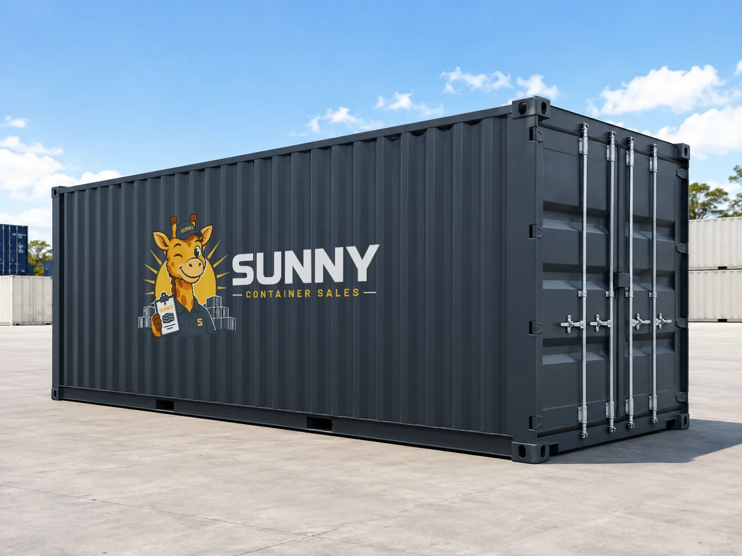Charcoal Sunny Container Sales 20ft general purpose shipping container at a South East Queensland yard