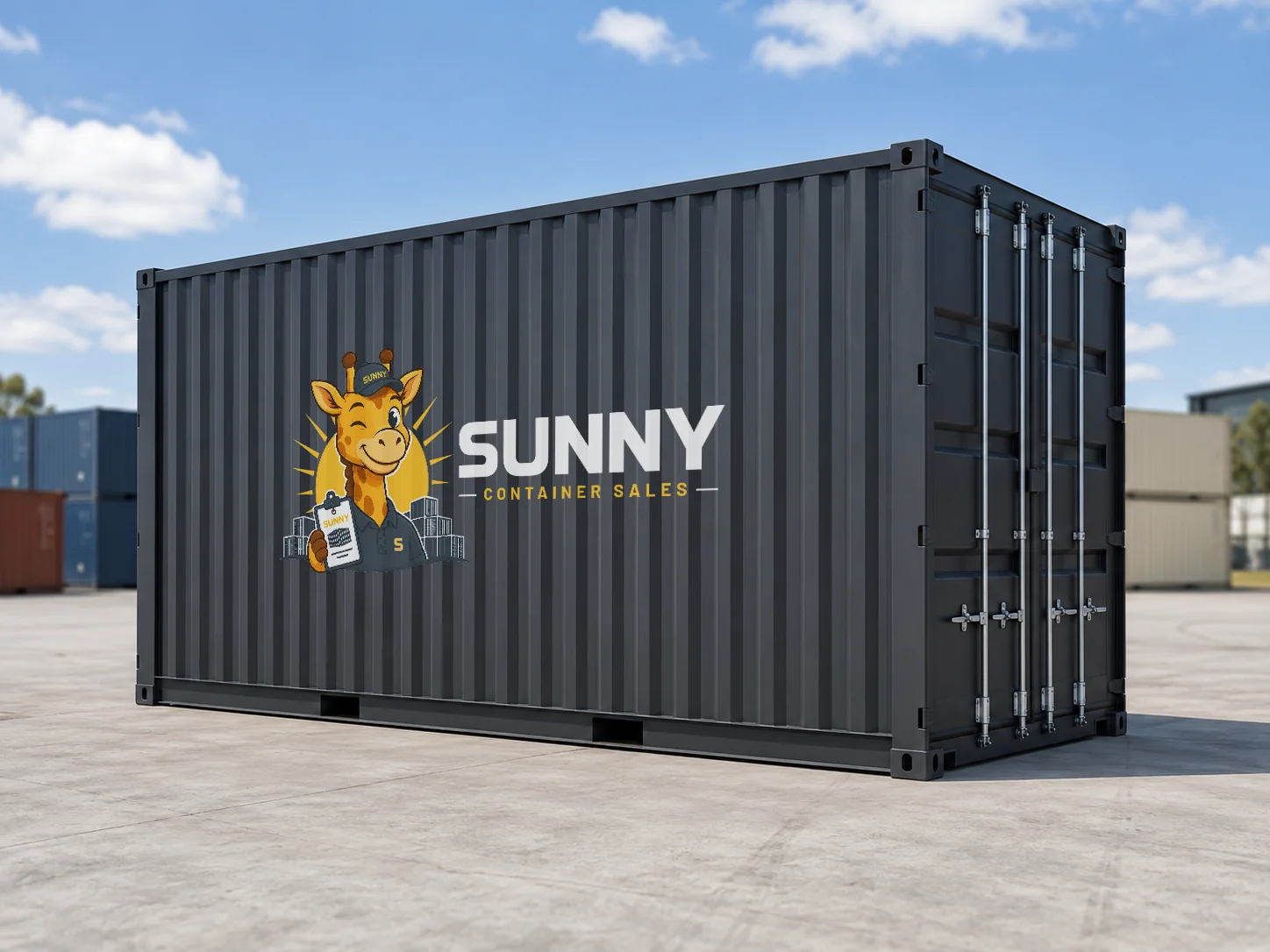 Charcoal Sunny Container Sales 20ft high cube shipping container at a South East Queensland yard