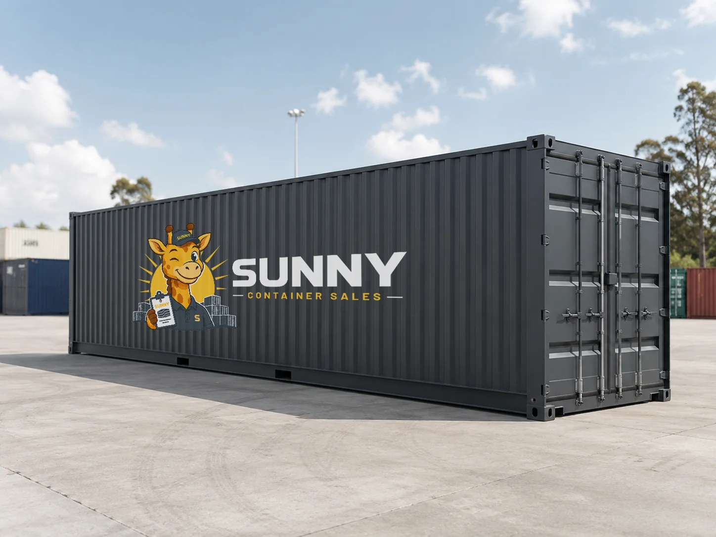 Charcoal Sunny Container Sales 40ft general purpose shipping container at a South East Queensland yard