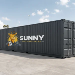Charcoal Sunny Container Sales 40ft general purpose shipping container at a South East Queensland yard